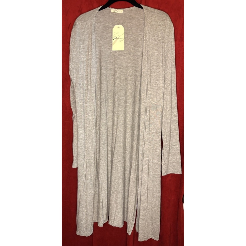 Prospect Blvd Women Medium Gray Open Sweater Cardigan Chic, CB#32